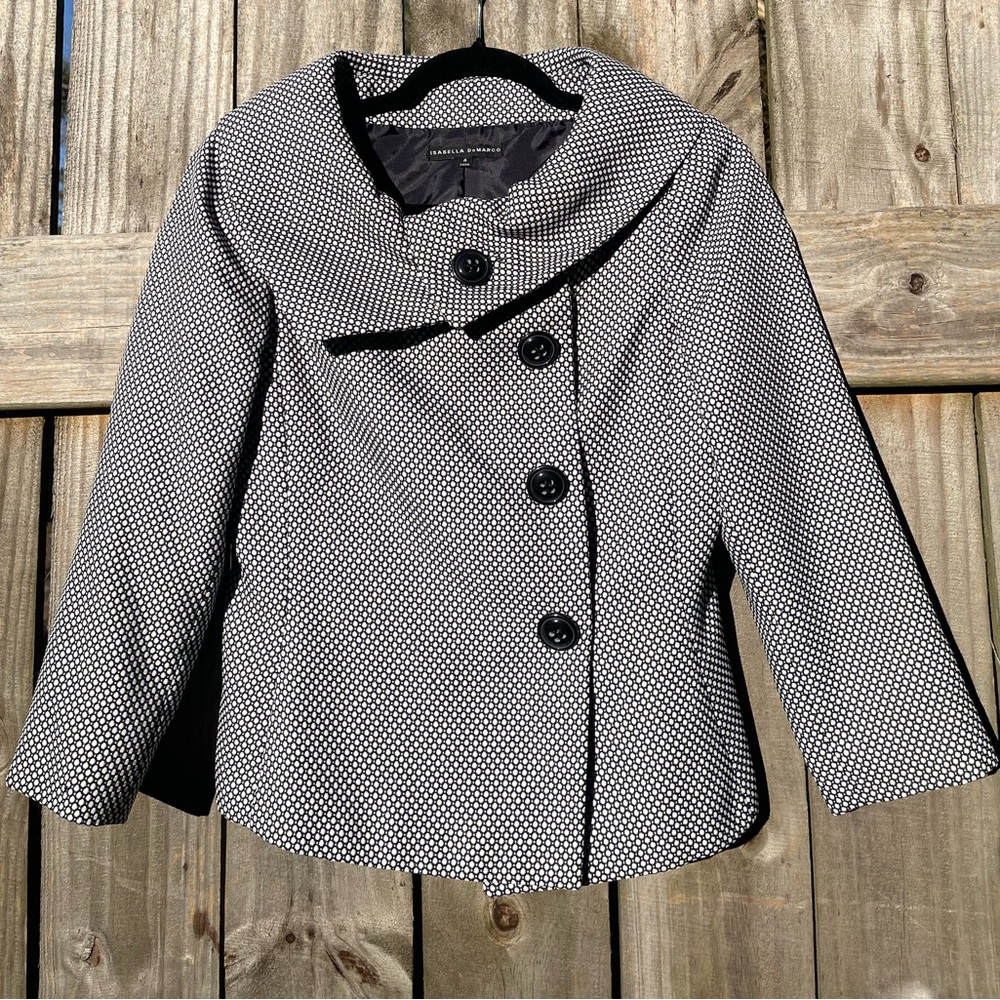 Isabella Demarco Black and White Women's Blazer Size 4